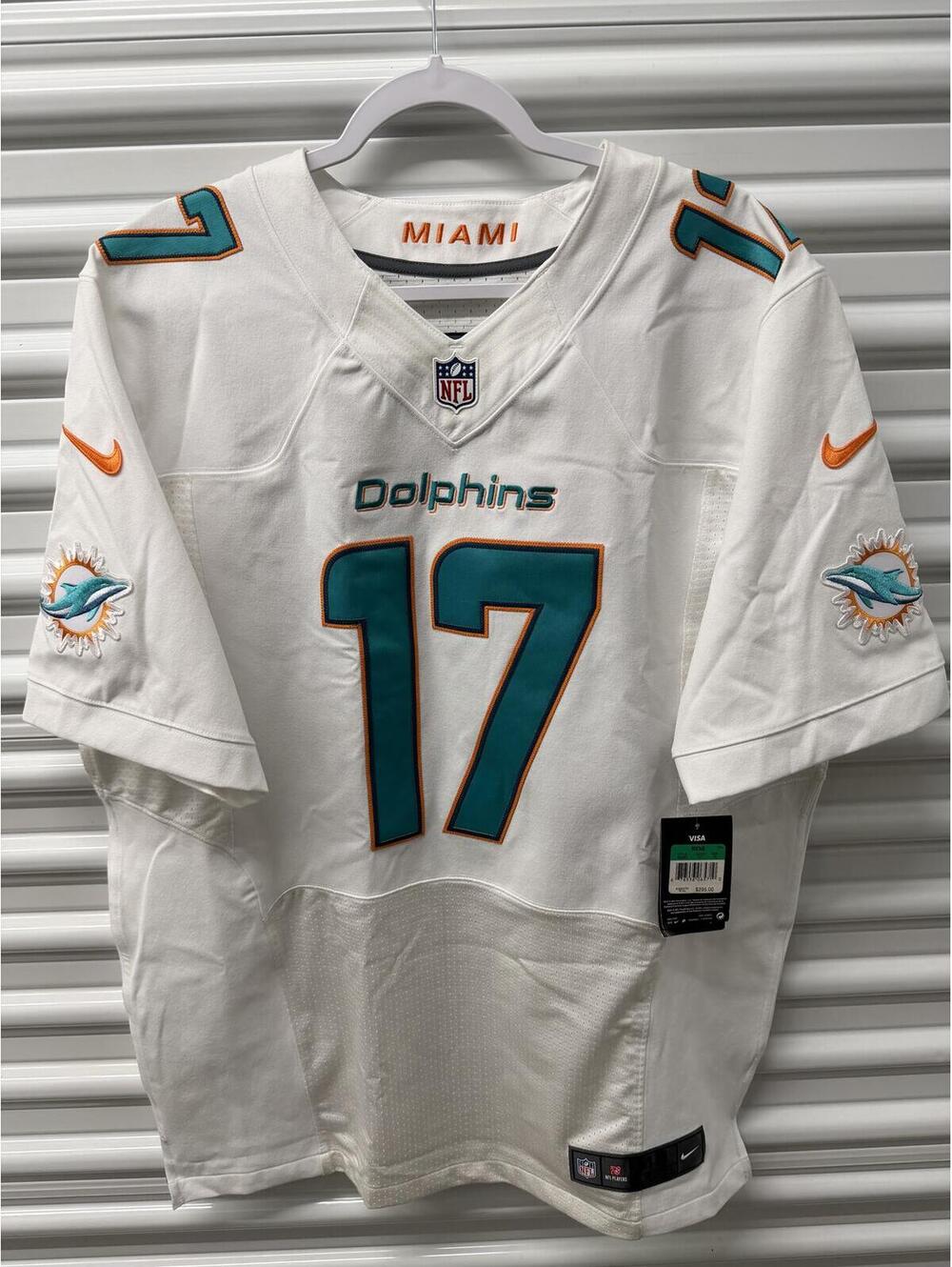 Nike Vintage Miami Dolphins #17 NFL Football Jersey White Size 48